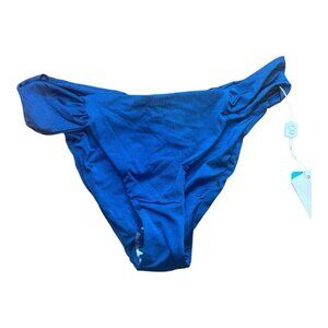 Beach Bunny Ella Sweetheart Symi Blue Swim Bikini Bottom Size Large Ruching